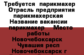 Требуется  парикмахер  › Отрасль предприятия ­ парикмахерская  › Название вакансии ­ парикмахер  › Место работы ­ Новочебоксарск  - Чувашия респ., Новочебоксарск г. Работа » Вакансии   